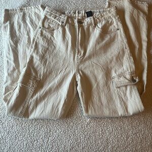 90s boyfriend cream cargo jeans